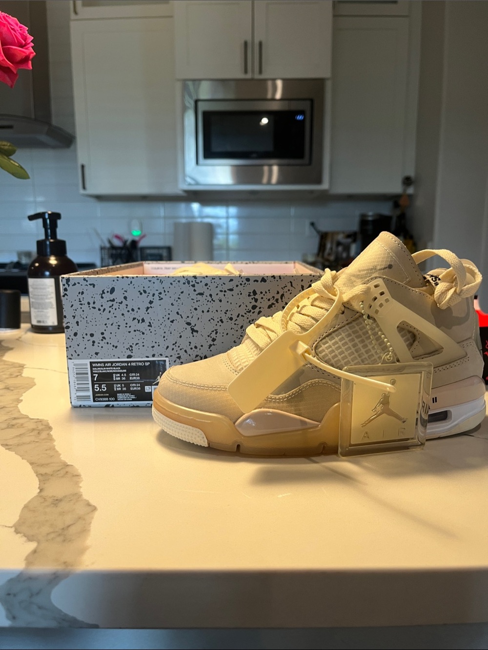 Jordan Kids' Retro 4 Sneaker - Cream/Light Yellow
